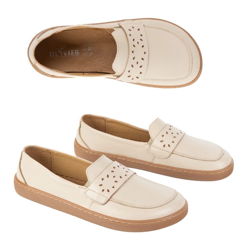 Olivier Barefoot Inga -Frauen -Slipper mit einem breiten vorderen polnischen Beige 2