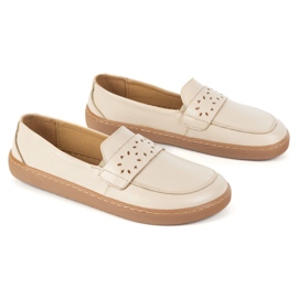 Olivier Barefoot Inga -Frauen -Slipper mit einem breiten vorderen polnischen Beige 6