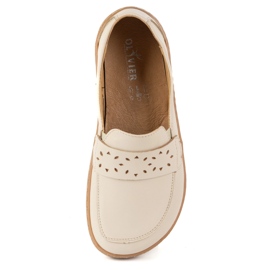 Olivier Barefoot Inga -Frauen -Slipper mit einem breiten vorderen polnischen Beige 10