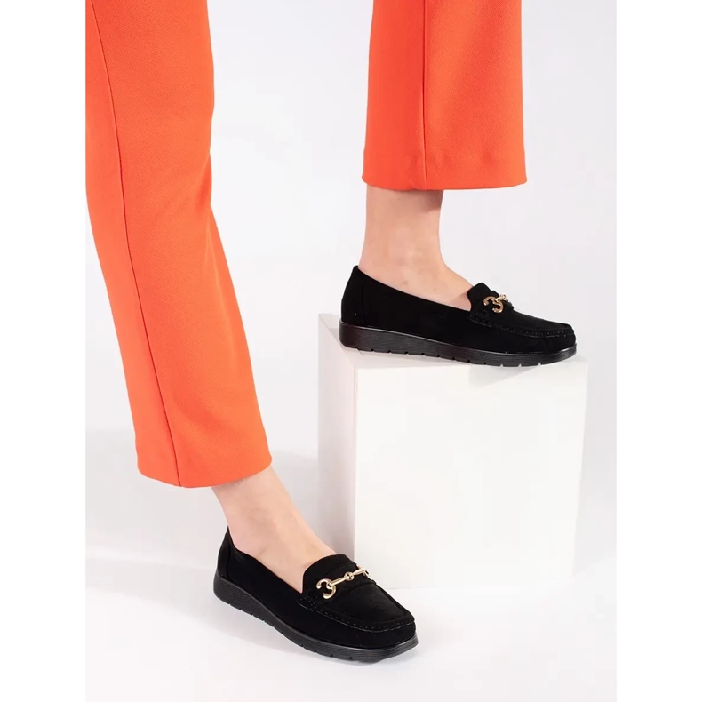 Seastar Schwarze Frauen -Wildleder -Slipper 2