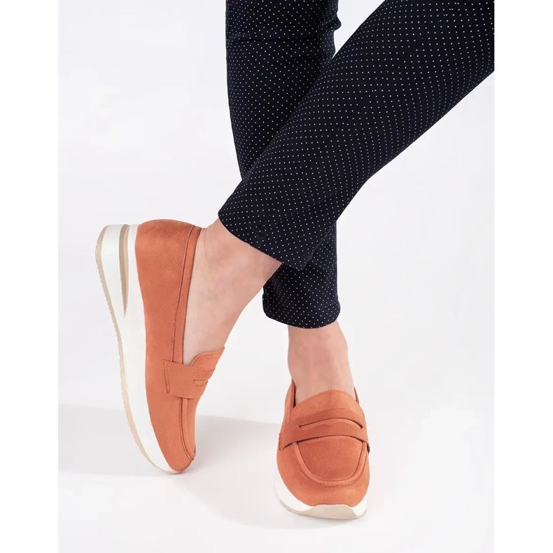 Frauen -Schieber auf der Plattform orange 1