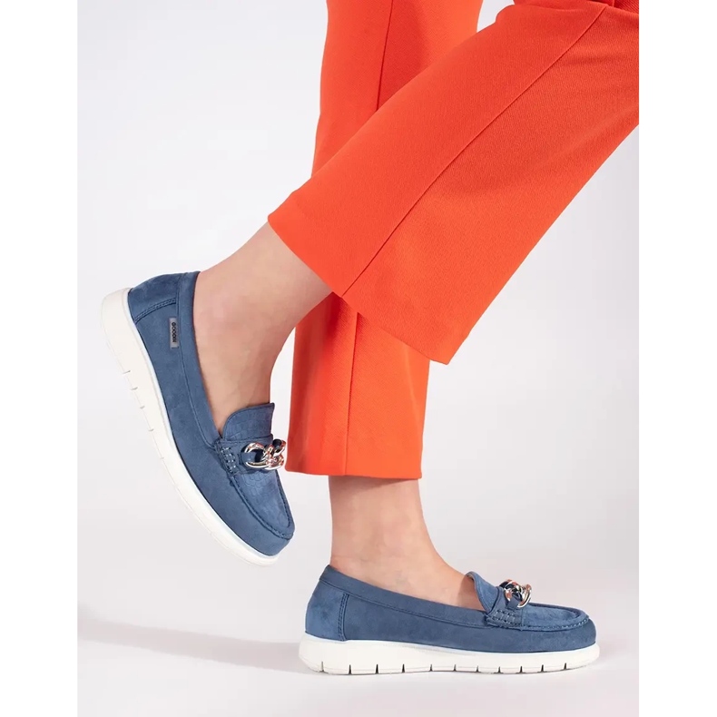 Goodin Wildlederblau -Ladung mit einer Kette 2