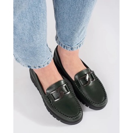 Sergio Leone Dunkelgrüne Slipper auf der Plattform 3