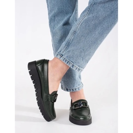 Sergio Leone Dunkelgrüne Slipper auf der Plattform 4
