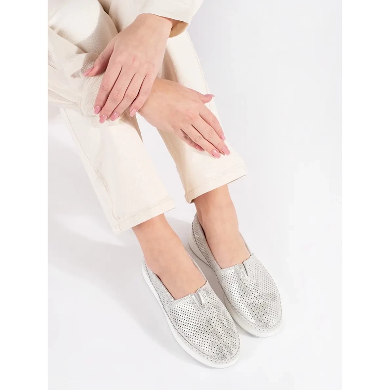 Goodin Silberschuhe aus natürlichen Leder 2