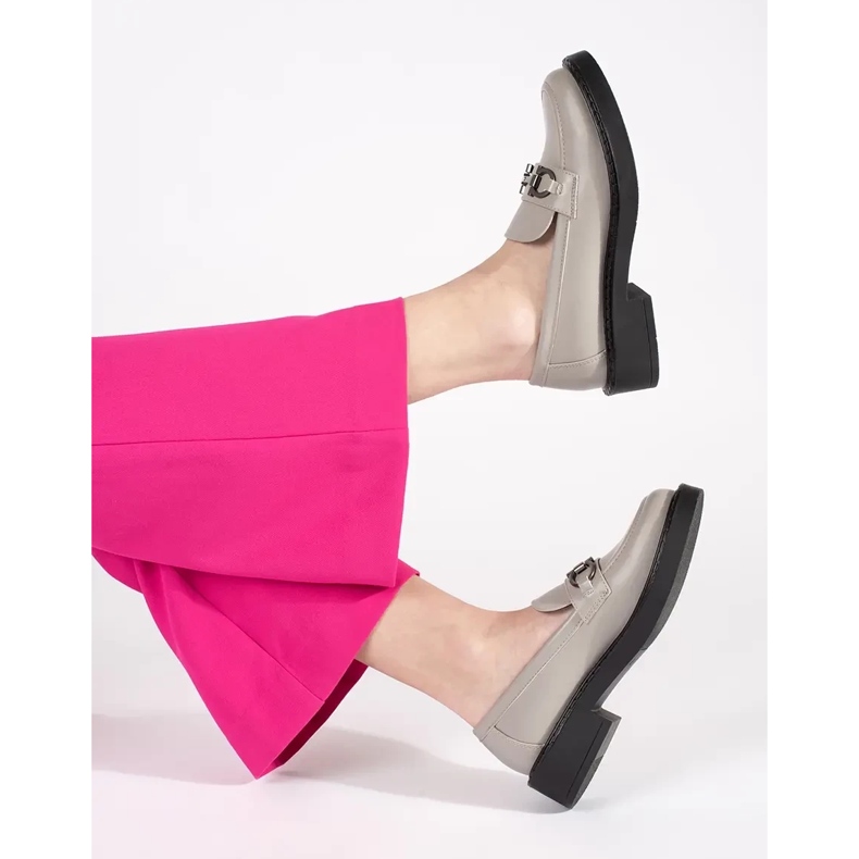 Frauen -Slipper auf dem dicken alleinigen Sergio Leone grau 2