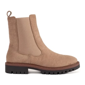 Wildleder Beige Chelsea Stiefel 1