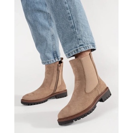 Wildleder Beige Chelsea Stiefel 2