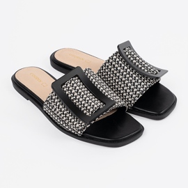 Goodin TEDEED klatschen auf einer flachen Schwarz -Weiß -Sohle 2