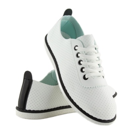 Weiße Damenturnschuhe L-6 Schwarz 1