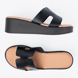 Seastar Schwarze Plattformpantoffeln für Frauen 1