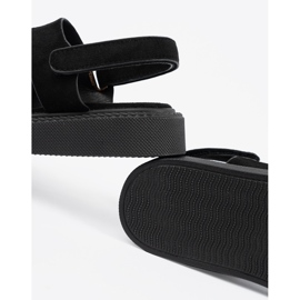 Seastar Schwarze Sandalen auf der Plattform mit Ausschnitten 2