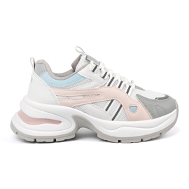 Sportschuhe für Pastell Frauen auf der Plattform rosa 2