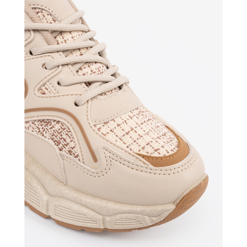 Sneaker leichte beige Frauen auf der Plattform 1