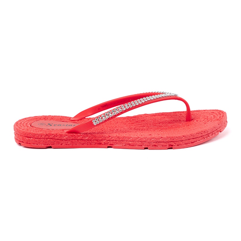 Seastar Rote Flip -Flops mit Zirkonen 2