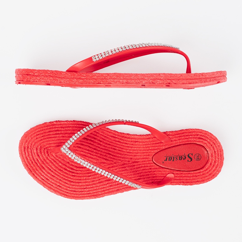 Seastar Rote Flip -Flops mit Zirkonen 1
