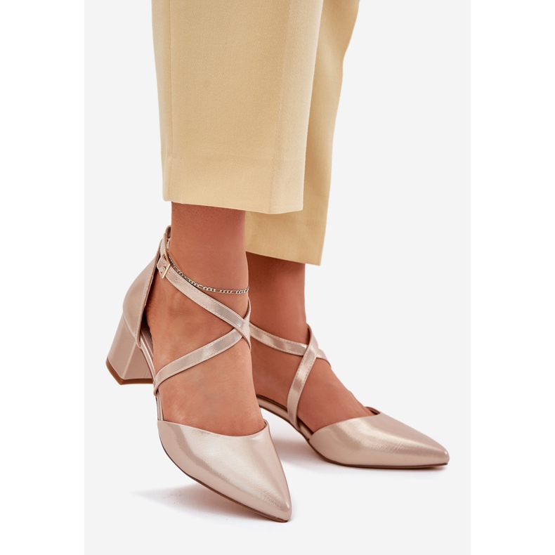 Pumpen auf dem Eco Leder Post Sergio Leone SK830 PLN golden 1