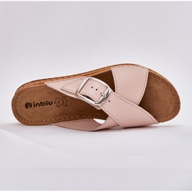 Damen -Leder -Hausschuhe mit Inblu Vo0004gu Schnallenrosa 7