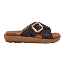 Inblu Damenflip flops mit inblau ed000025 schwarzer schnalle 7