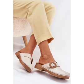 Hausschuhe Frauen Clogs mit Inblu Tf000001 Beige Schnalle 7