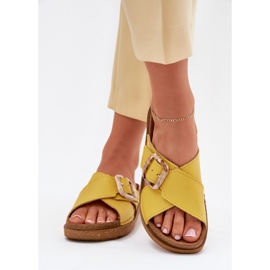 Inblu Damenlederflip flops mit inblau ed0003iu gelb 3