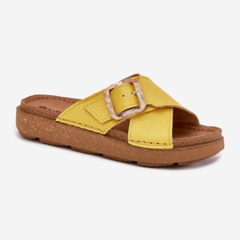 Inblu Damenlederflip flops mit inblau ed0003iu gelb 4