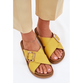 Inblu Damenlederflip flops mit inblau ed0003iu gelb 5