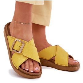 Inblu Damenlederflip flops mit inblau ed0003iu gelb 8