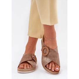 Frauenkeile mit einem dekorativen Inblu Rv000012 Brown. braun 3