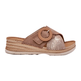 Frauenkeile mit einem dekorativen Inblu Rv000012 Brown. braun 6