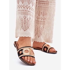 Häkeln Frauen flach mit flachen Absätzen schwarz 1