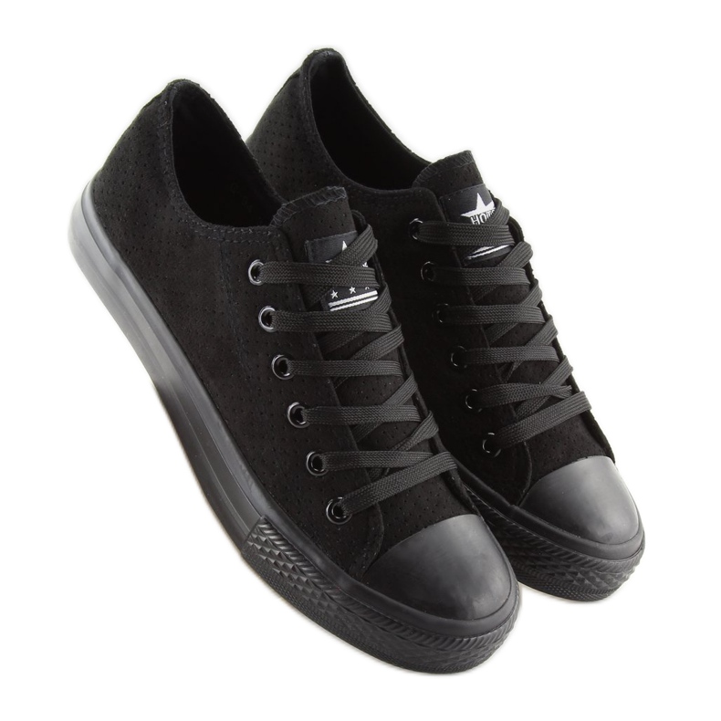 Damenschuhe aus schwarzem Wildleder G-94 schwarz 1