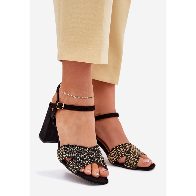 Damensandalen mit hohem Absatz in Schwarz 1