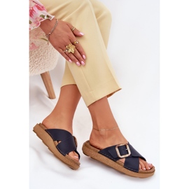 Inblu Damenlederzehenstegsandalen mit inblau ed0003iu dunkelblau 5