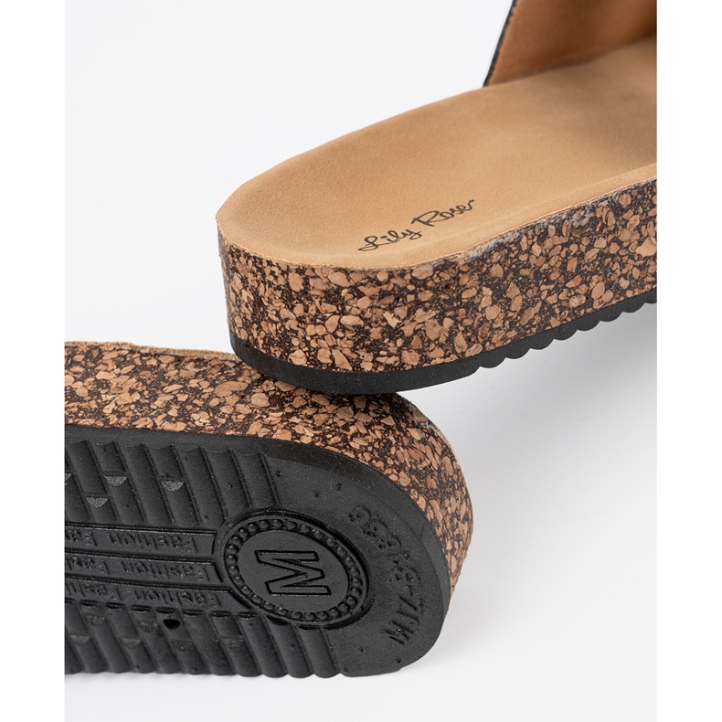 Shelvt Schwarze profilierte Frauenflip -Flops mit Schnallen 1