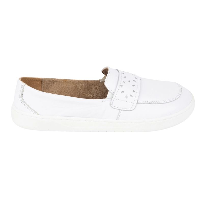 Olivier Frauen barfuß Inga -Slipper mit einem breiten Vorderpolitur Weiß 2