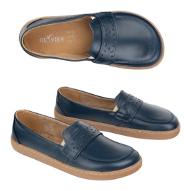 Olivier Barefoot Inga -Frauen -Slipper mit einer breiten polnischen Marineblau 8