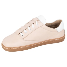 Turnschuhe barfuß Frauen Maja Olivier - anatomische Lederschuhe Pulver rosa 3