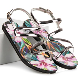 Vinceza Sandalen mit Schnallenverschluss grau 1