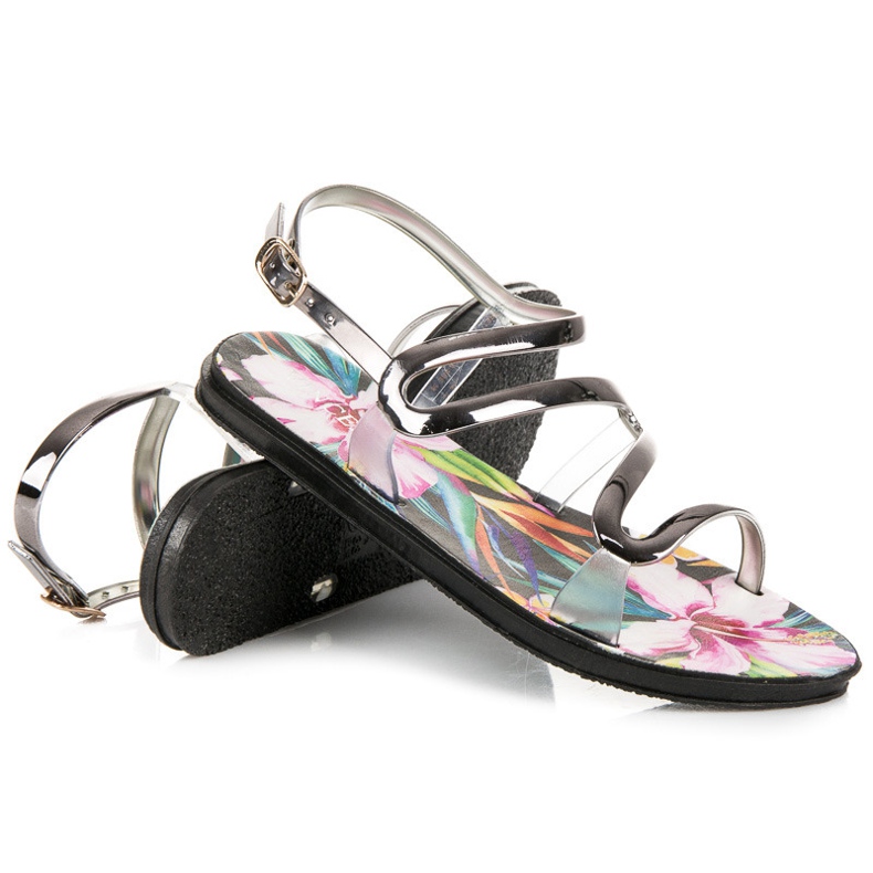 Vinceza Sandalen mit Schnallenverschluss grau 2