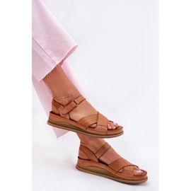 Damen-Ledersandalen auf der Plattform Maciejka L7064-04 Brown braun 6