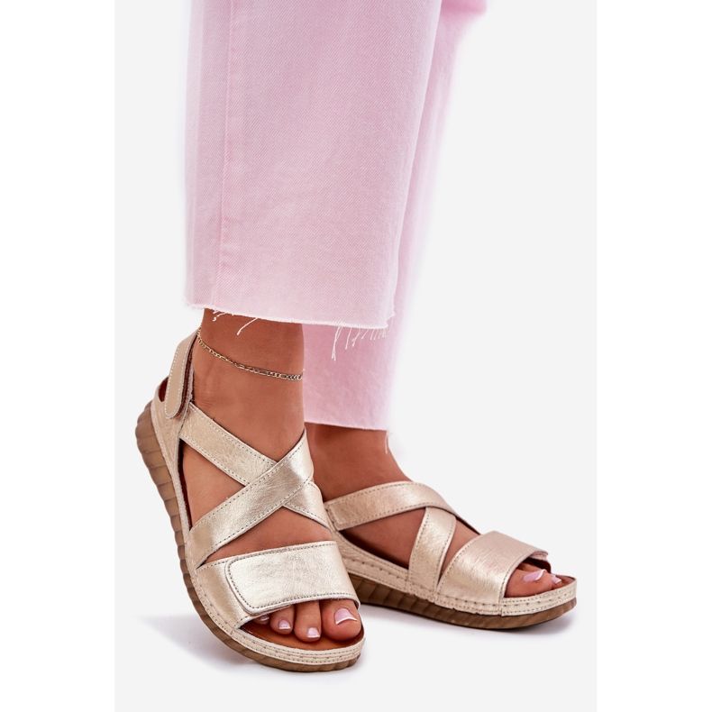 Frauen Ledersandalen Maciejka L6848-25 Pln golden 1