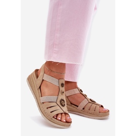 Frauenkeilsandalen mit Inblu Rv000015 Beige Dekorationen 1