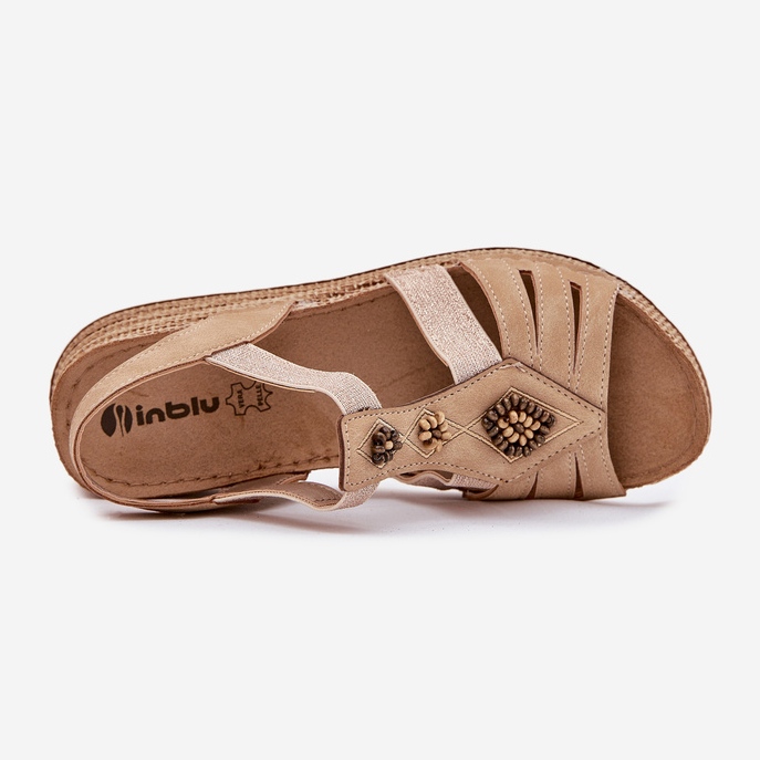Frauenkeilsandalen mit Inblu Rv000015 Beige Dekorationen 2