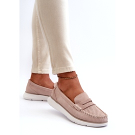 Wildleder -Slipper auf der Sergio Leone SP012 Beige Plattform 4