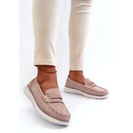 Wildleder -Slipper auf der Sergio Leone SP012 Beige Plattform 1