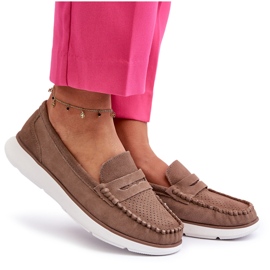 Wildleder -Slipper auf der Sergio Leone SP012 Plattform Dark Beige 6