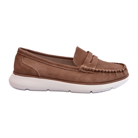 Wildleder -Slipper auf der Sergio Leone SP012 Plattform Dark Beige 2