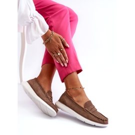 Frauen -Wildleder -Slipper auf der Sergio Leone SP012 Plattform Light Beige 4