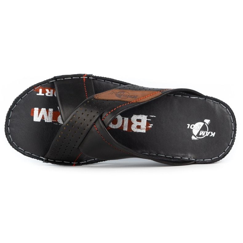 Kampol Herren Lederhausschuhe 216KAM schwarz 6